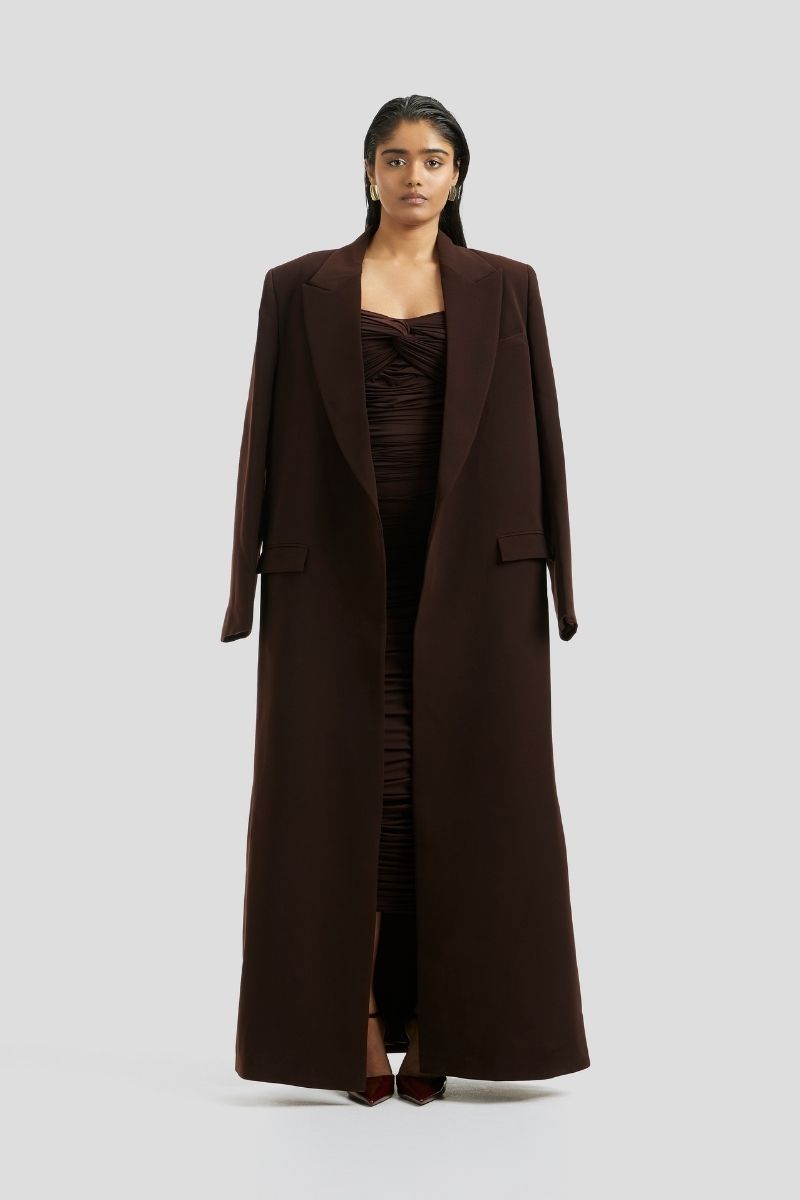 ESME COAT IN CHOCOLATE BROWN - CULT MIA
