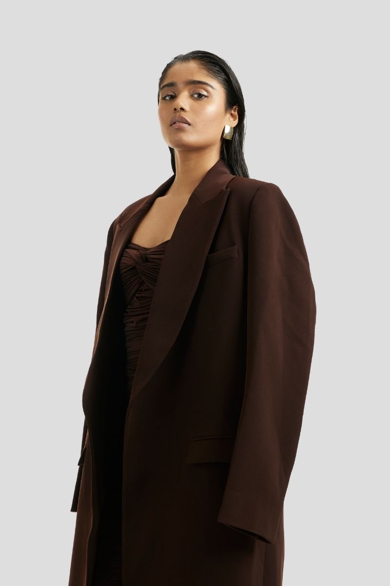 ESME COAT IN CHOCOLATE BROWN - CULT MIA