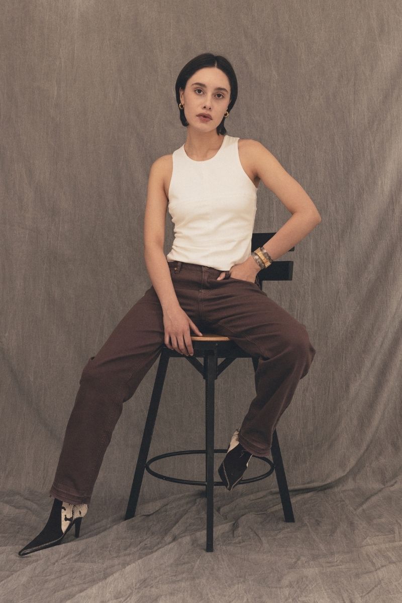SADIE WHITE DENIM TANK - CULT MIA