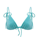 Suncillo Claudia bikini top in turquoise, featuring a stylish swimwear design with adjustable straps and vibrant color.