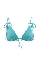 Suncillo Claudia bikini top in turquoise, featuring a stylish swimwear design with adjustable straps and vibrant color.