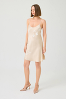Bocan Couture MISS ELIA short rayon nightgown with beige lace trim, soft fabric and relaxed fit for comfortable sleepwear.