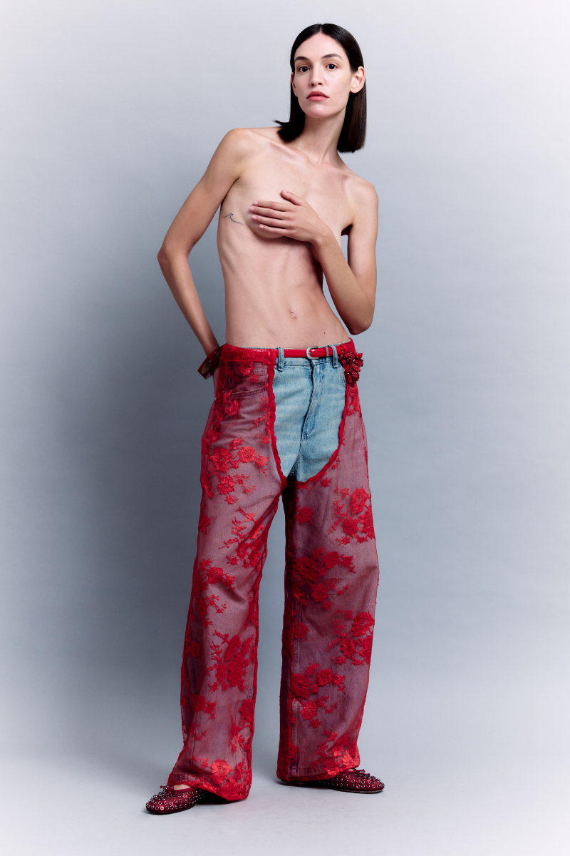 JEANS WITH LACE CHAPS - CULT MIA