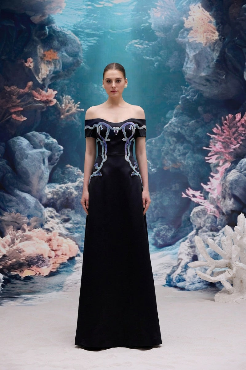 VERONA SILK TAFFETA DRESS IN BLACK VERONA SILK TAFFETA DRESS IN BLACK