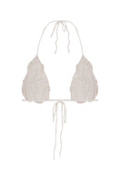 Crochet flower bra top by Mirel Prentice featuring intricate floral crochet design and supportive straps.