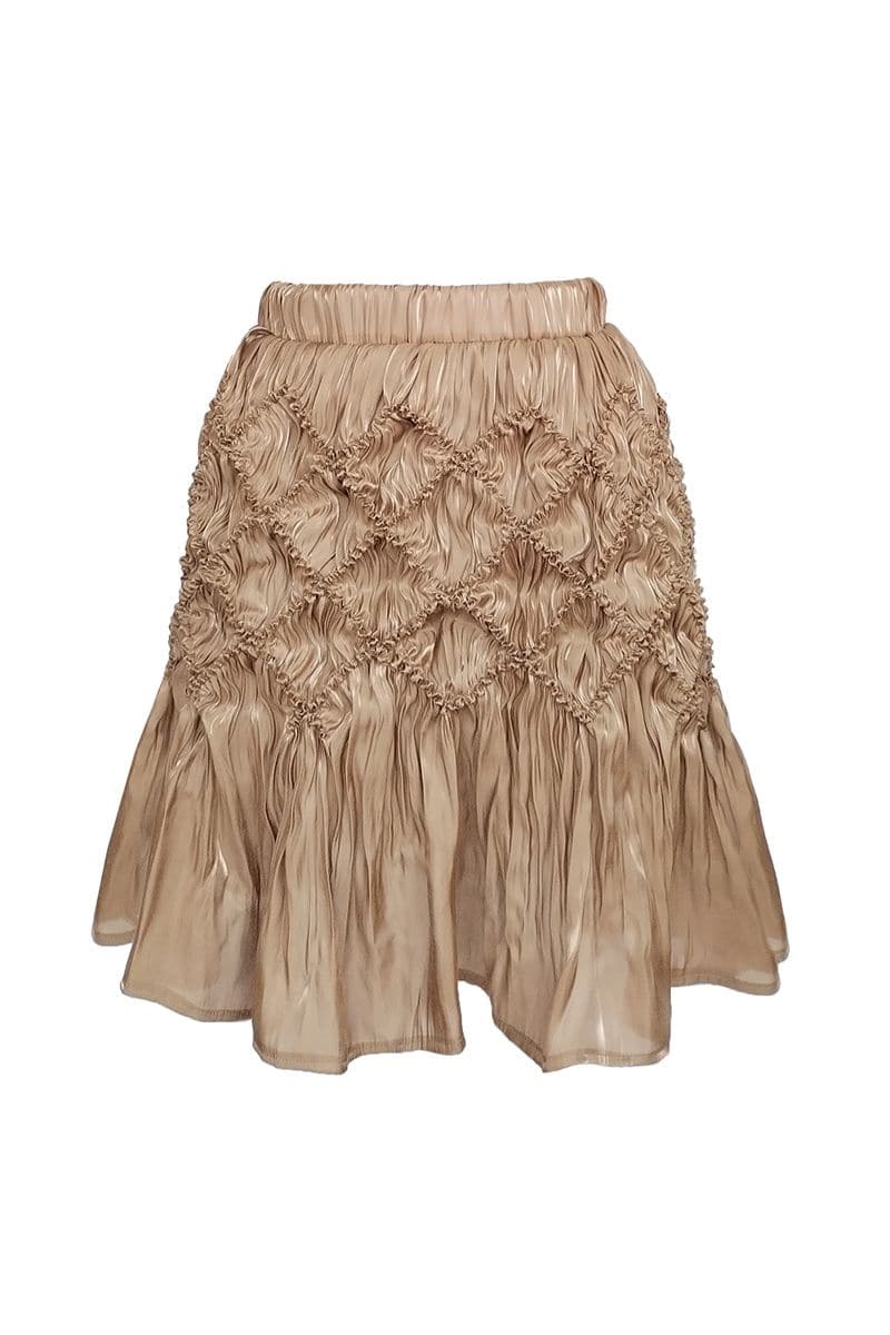 VICTORIA BEIGE SHIBORI MINI SKIRT - CULT MIA