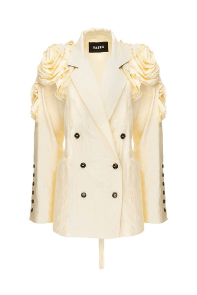 BEIGE OVERSIZED JACKET WITH ROSES | CULT MIA | Vaska