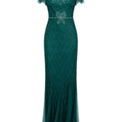 Elegant Raishma Nina gown featuring intricate embroidery and flowing fabric, perfect for formal occasions.