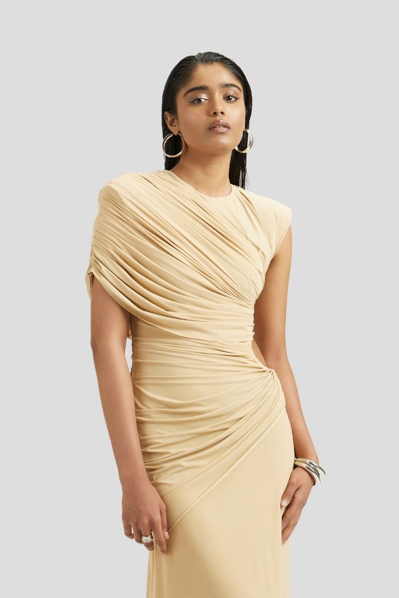 LISETTE MAXI DRESS IN BEIGE - CULT MIA