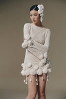 Keira Tong sculpted rose mini dress featuring a fitted silhouette and floral design, perfect for stylish occasions.