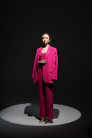 Pink Erica texture attached jacket set co-ords by 21Six, featuring a stylish matching jacket and pants with textured fabric.