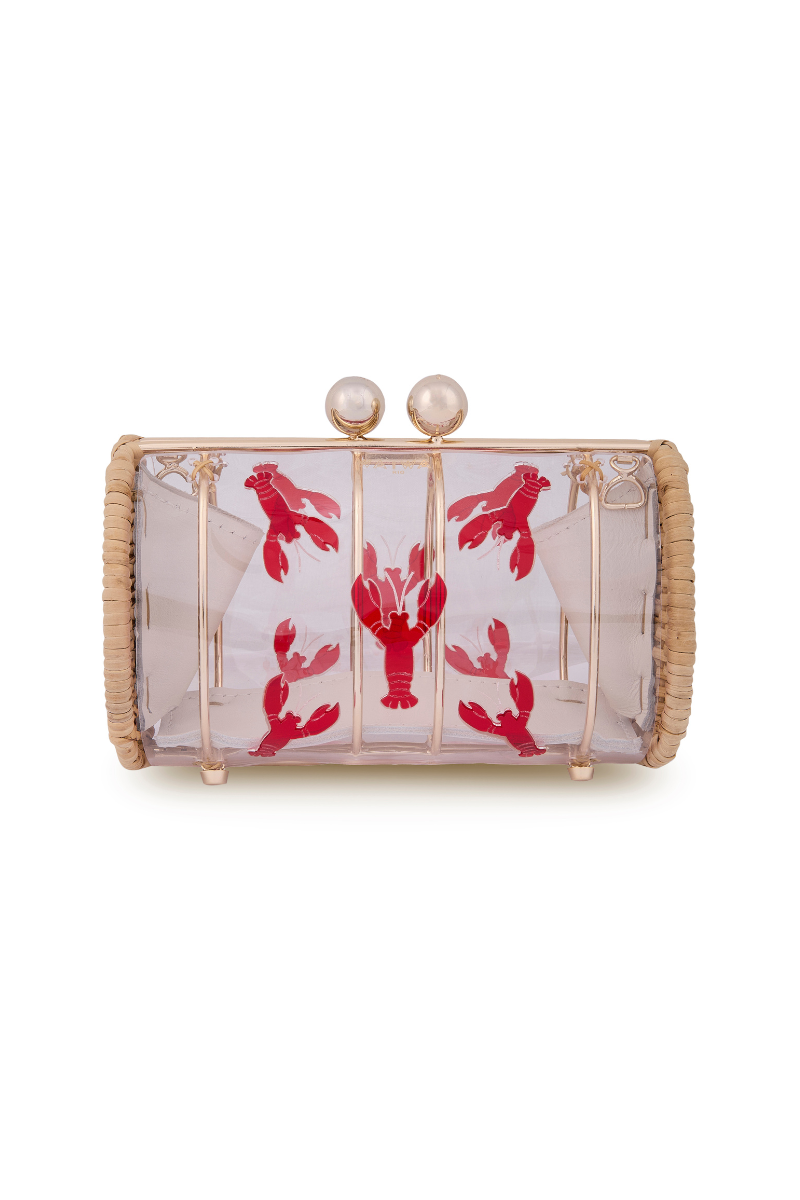 Waiwai Rio Petit Lobster Baobao clutch bag with red lobster design, compact size, and textured surface.