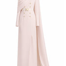 White Plan Miranda gown, elegant white dress with flowing fabric and detailed design, perfect for formal occasions.