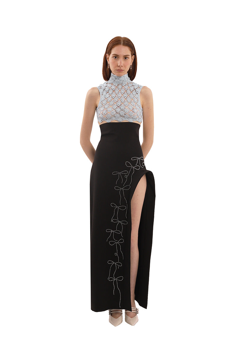 BLACK CRYSTAL CIRCLE MAXI SKIRT - CULT MIA