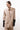 STURCTURED BEIGE JACKET WITH LEATHER GLOVES SLEEVES | Vaska | CULT MIA