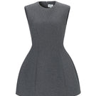 Gray sculpted neoprene mini dress by Chictopia, featuring a fitted silhouette and stylish design.