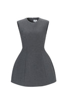 Gray sculpted neoprene mini dress by Chictopia, featuring a fitted silhouette and stylish design.