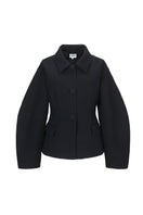 Black sculpted volume jacket by Chictopia, featuring structured design and modern silhouette for stylish outerwear.