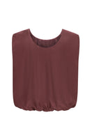 Maroon Chictopia Let's Be Nothing tank top, sleeveless casual top with a relaxed fit, displayed on a hanger.
