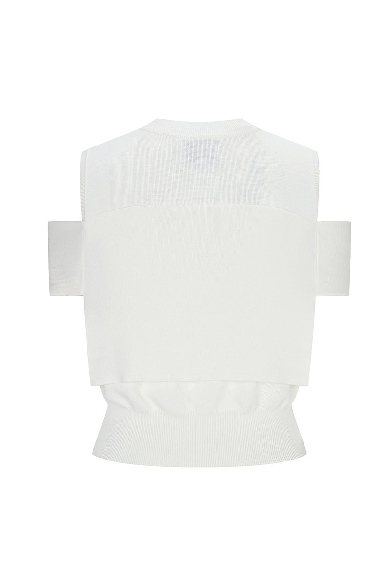 Cream Martha vest from Chictopia, stylish sleeveless top with a fitted design, perfect for casual or layered outfits.