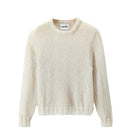 Light gray hand-knitted sweater by Chictopia, featuring a cozy, textured knit pattern and a relaxed fit.
