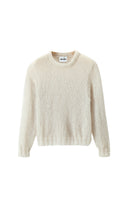 Light gray hand-knitted sweater by Chictopia, featuring a cozy, textured knit pattern and a relaxed fit.