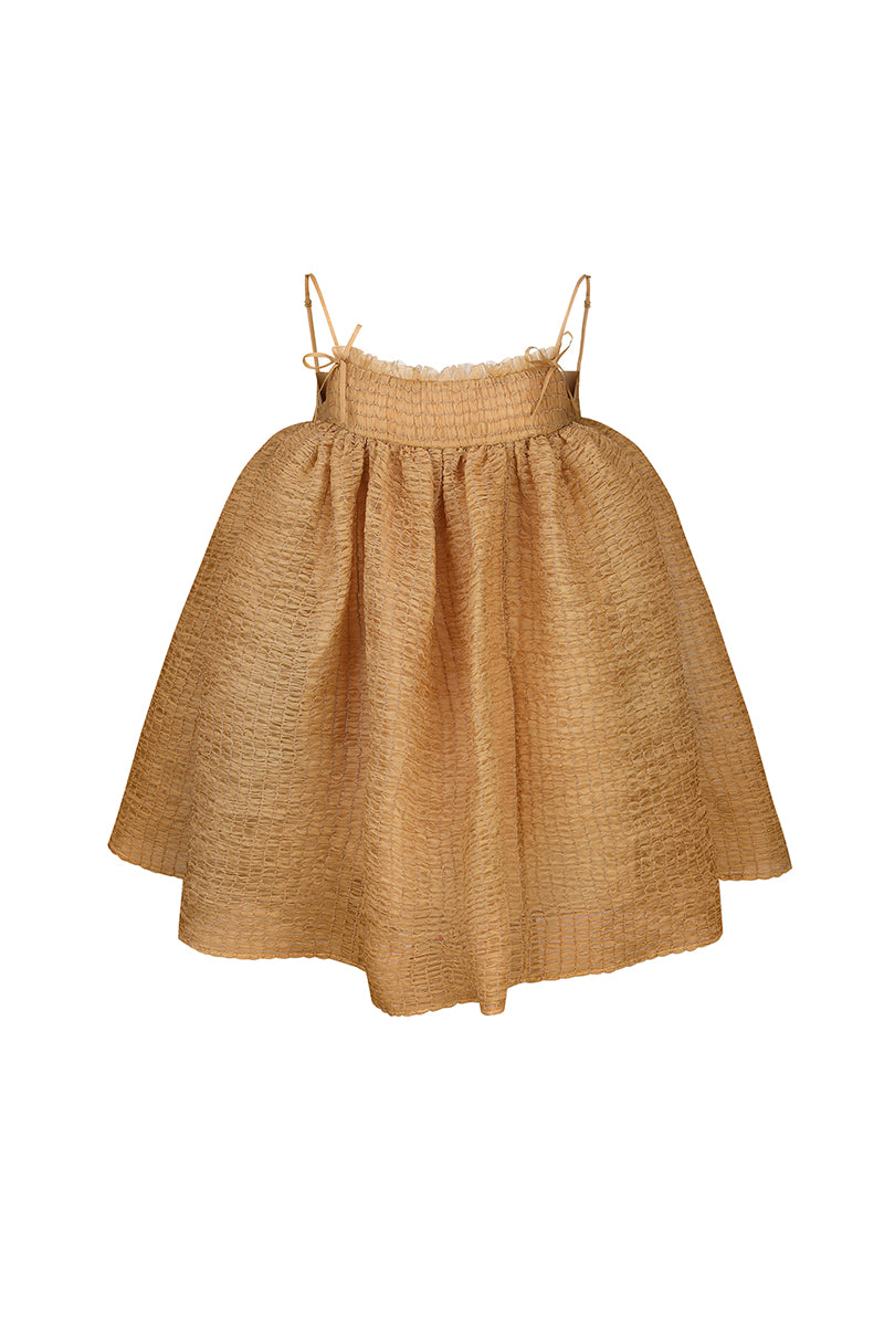 ROBE EN ORGANZA CARAMEL