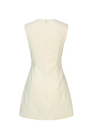 Cream cotton mini dress from Chictopia, featuring a fitted silhouette and sleeveless design perfect for warm weather.