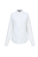 Chictopia ivory POPLING shirt, stylish casual shirt with a relaxed fit, displayed on a hanger against a neutral background.