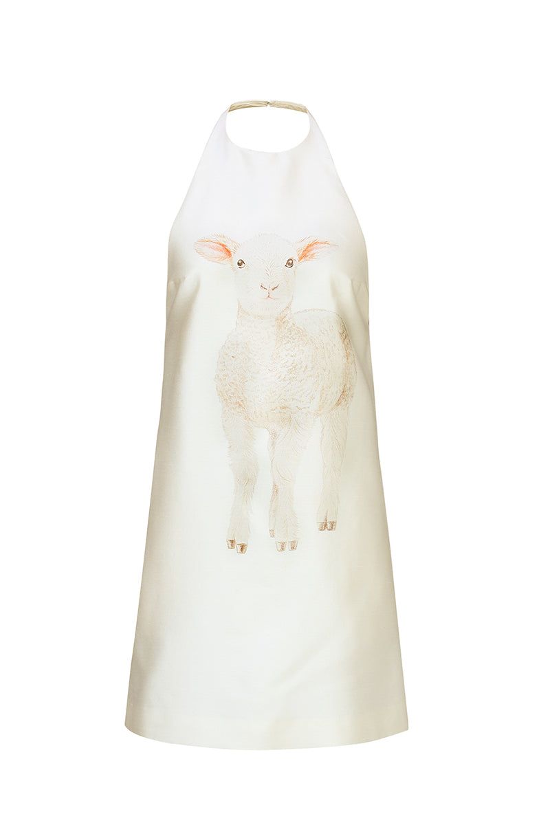 ROBE EN SOIE ET ​​LAINE IVOIRE