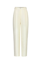 Beige cotton linen pants by Chictopia with a relaxed fit, featuring a comfortable waist and casual, breathable fabric.