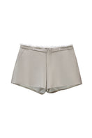 Chictopia taffeta shorts in oyster color, lightweight and stylish, shown laid flat with smooth fabric and clean design.