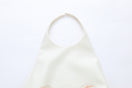 Ivory silk wool mini dress by Chictopia with a fitted silhouette and elegant neckline, displayed on a hanger.