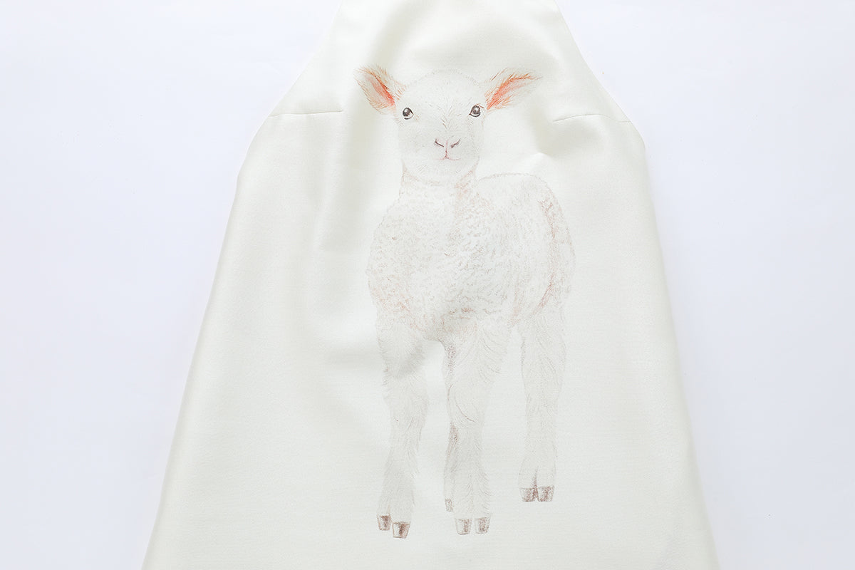 Chictopia ivory silk wool mini dress with a fitted silhouette and elegant neckline, perfect for stylish occasions.