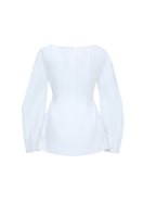 Chictopia ivory poplin blouse, stylish women's top with a classic fit and button-front design, perfect for casual or office wear.