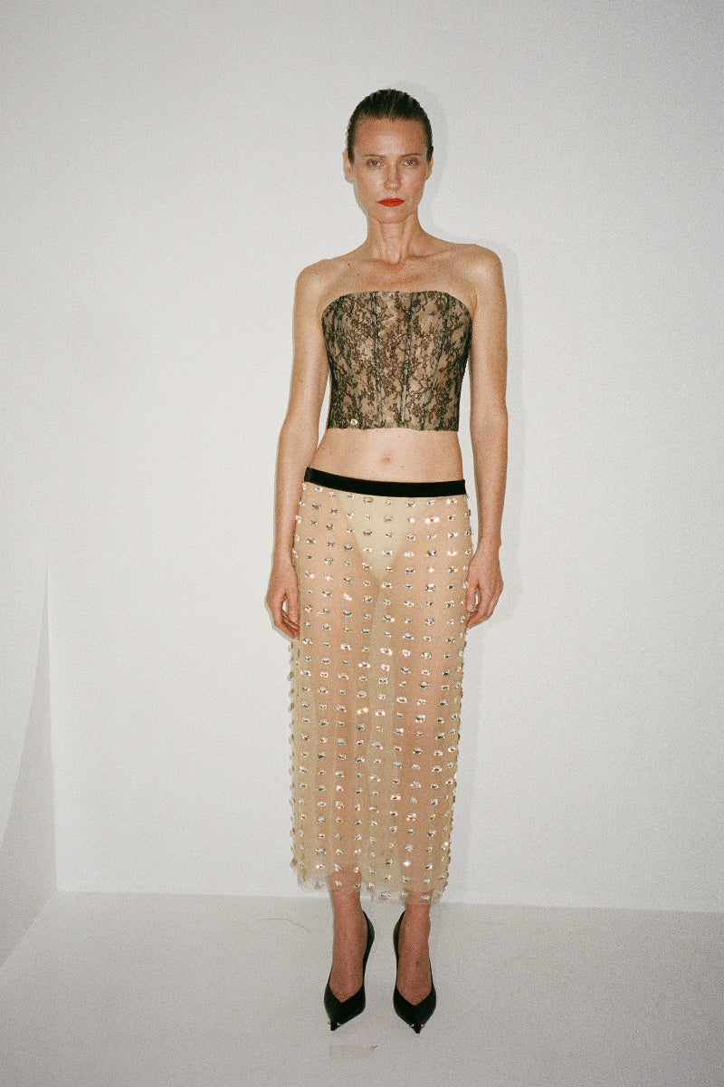CHANTAL SKIRT MIDI IN NUDE