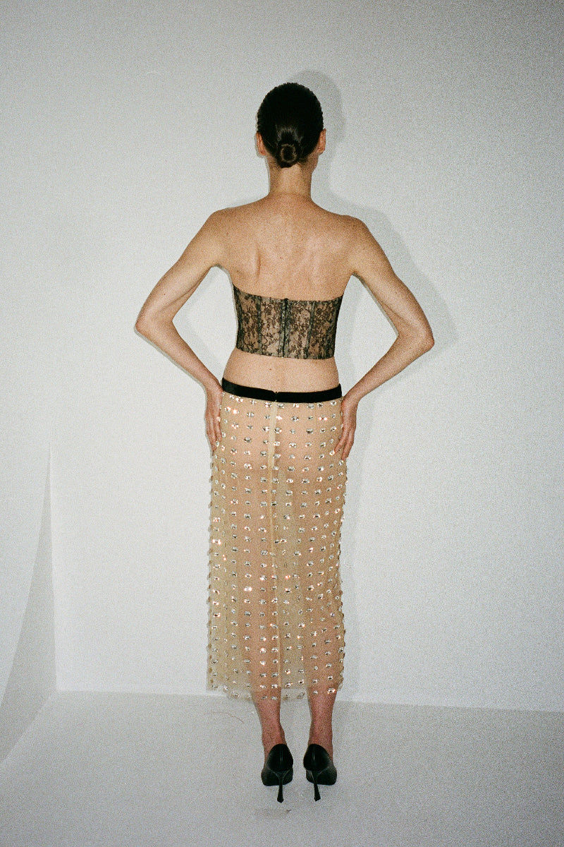 CHANTAL SKIRT MIDI IN NUDE - CULT MIA