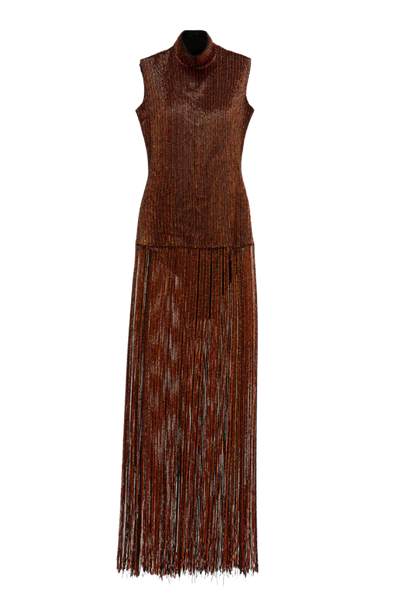 Onalaja ELLIS FRINGE DRESS IN BROWN