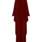 Nazlı Ceren Caro Crepe Cape in Bordeaux, stylish jacket with flowy fabric and elegant design, perfect for layering and sophisticated looks.