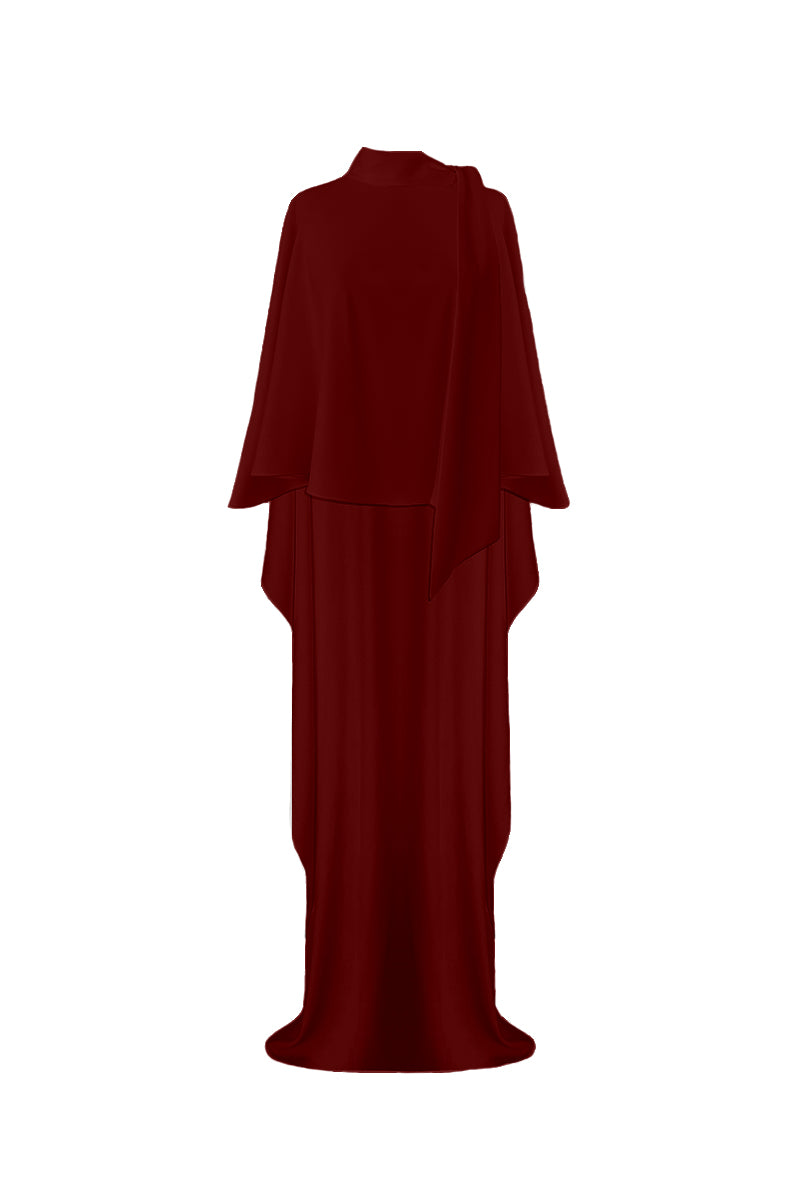 CARO CREPE CAPE IN BORDEAUX