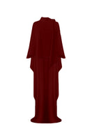 Nazlı Ceren Caro Crepe Cape in Bordeaux, stylish jacket with flowy fabric and elegant design, perfect for layering and sophisticated looks.
