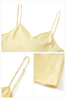 Butter yellow timeless slip dress nightgown by Not Just Pajama, showcasing smooth fabric and elegant, relaxed fit.