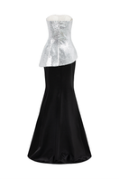 Lune De Soie shimmer taffeta co-ords top and skirt set featuring a luxurious, shiny fabric in a coordinated stylish design.