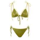 Reversible green and yellow bikini set by Suncillo featuring a stylish two-tone design and adjustable straps.