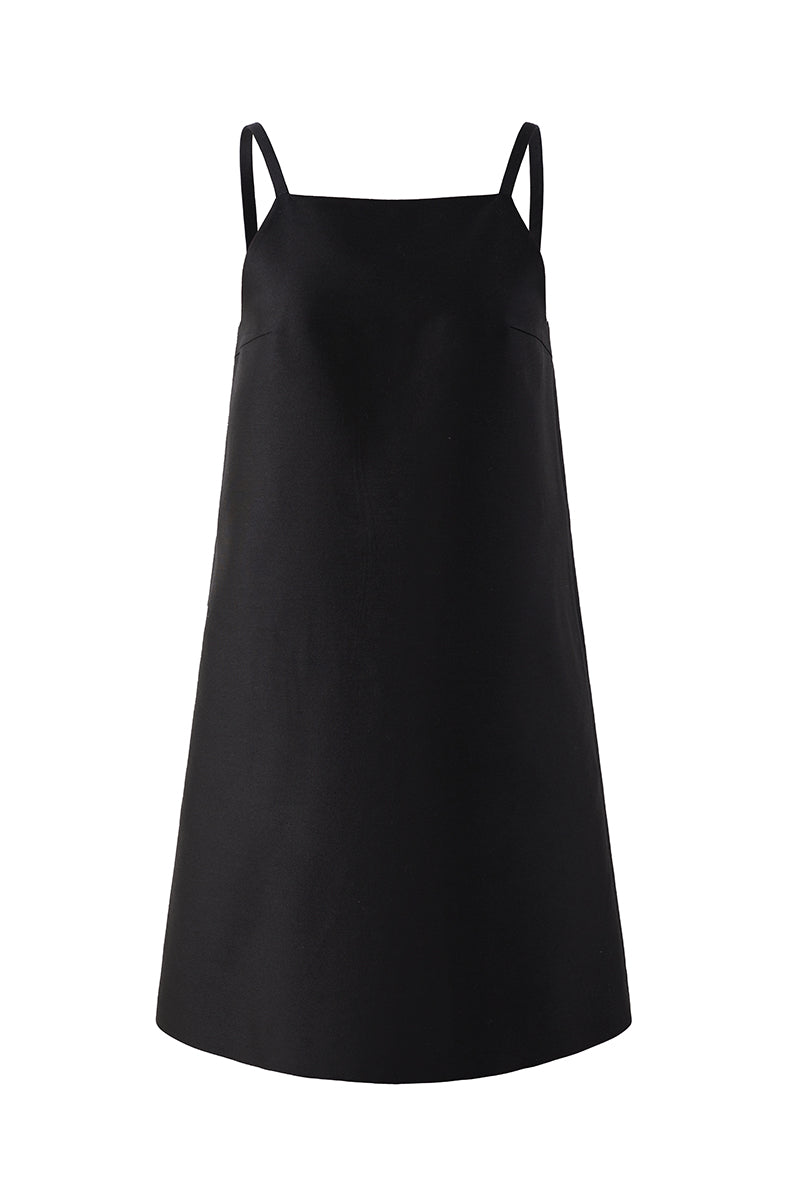 BLACK SQUARE NECK MINI DRESS - CULT MIA