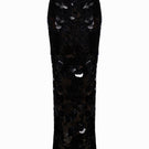 Black sequined maxi skirt by Balykina, flowing length and shimmering sequin details, perfect for elegant and stylish outfits.