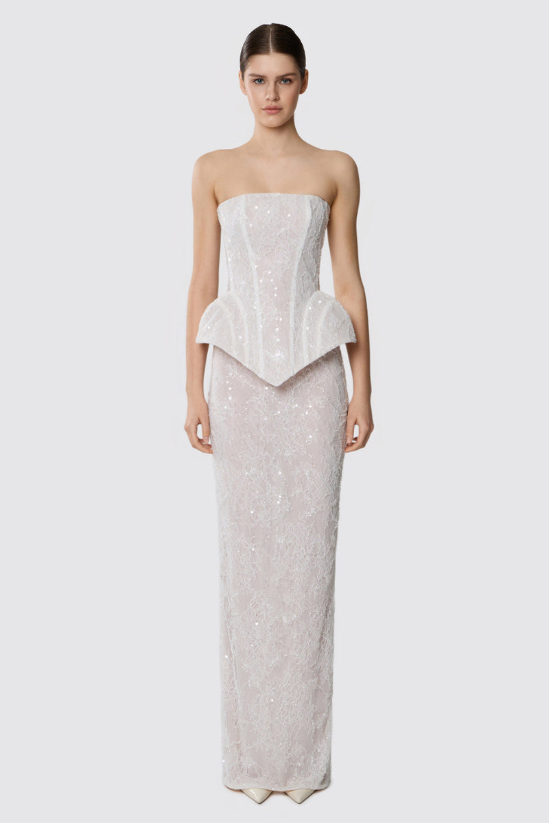 KAT SEQUINED LACE CORSET