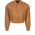 Laretaggio Tivoli Crock Leather Jacket showing front view with detailed brown leather and stylish design.
