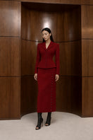 SYLVIE MIDI SKIRT IN PAPRIKA RED