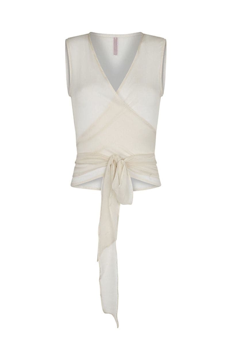 ANTIBES SILK CHIFFON WRAP BLOUSE - CULT MIA